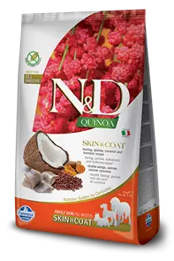 Беззерновой cухой корм FARMINA ND QUINOA для собак всех пород с сельдью и киноа для кожи и шерсти