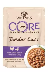 Беззерновые паучи Wellness Core для кошек нарезка из индейки с уткой в соусе Core Tender Cuts Turkey/Duck 85 гр 10664