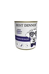Консервы BEST DINNER Super Premium для щенков и собак с перепелкой - Мясные деликатесы