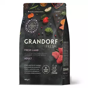 Беззерновой cухой корм GRANDORF FRESH для взрослых кошек с ягненком и бататом CAT ADULT Lamb&amp;Sweet Potato