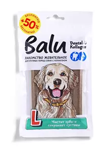 Лакомство жевательное Balu с коллагеном для собак крупных пород, палочки для чистки зубов 00-00001137